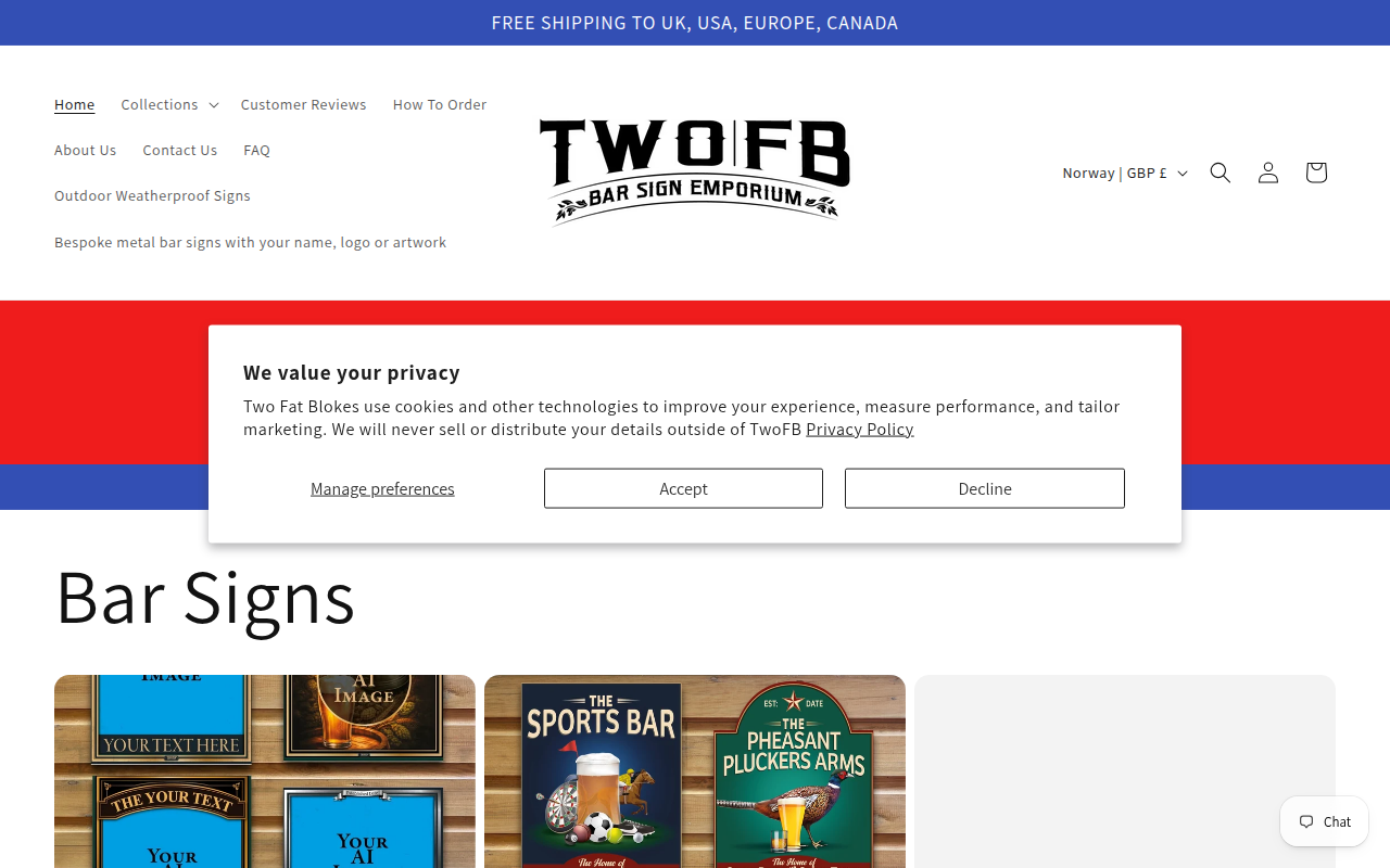 Four coordinated TwoFB-inspired bar décor styles for a garden bar, pub shed, man cave and indoor home bar